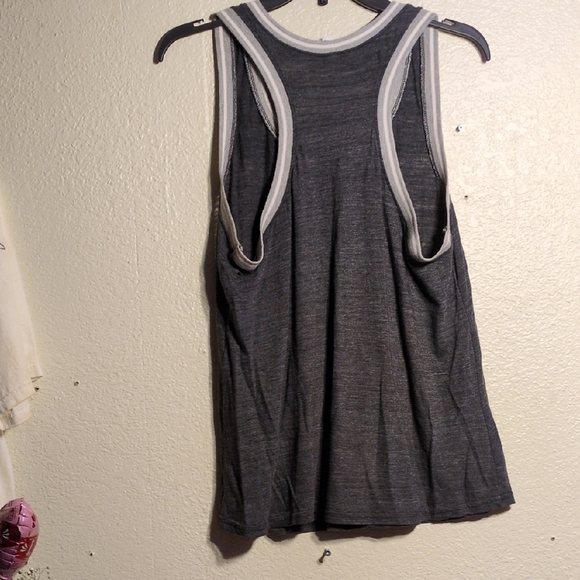 Gray Tank Top with Ringer Style Trim - Picture 6 of 6